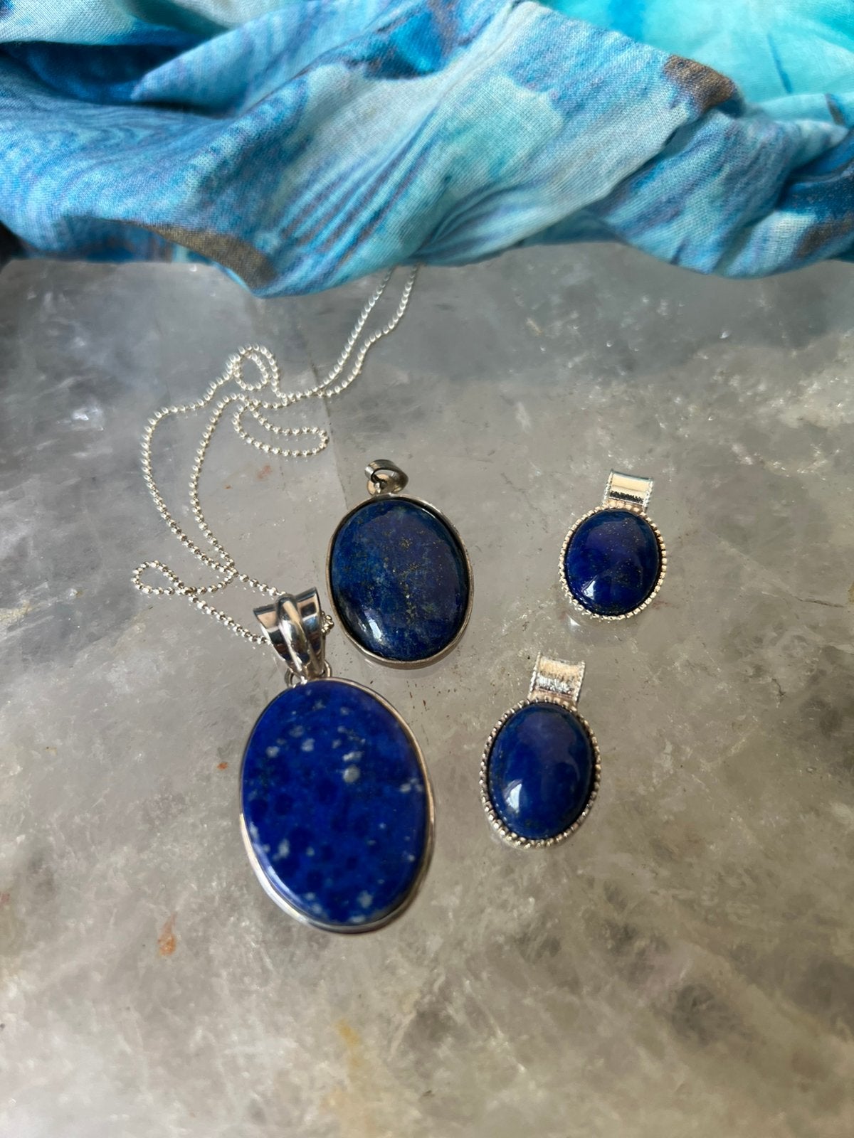 Lapis lazuli hanger zilver beschermt intuïtie wijsheid magie, Blauw, Magnolia11, Nieuw, Ophalen of Verzenden
