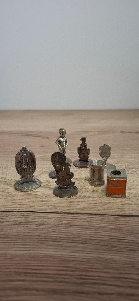 Lot vintage standaardjes en curiosa 8 stuks verzilverd, Antiek en Kunst, Ophalen of Verzenden