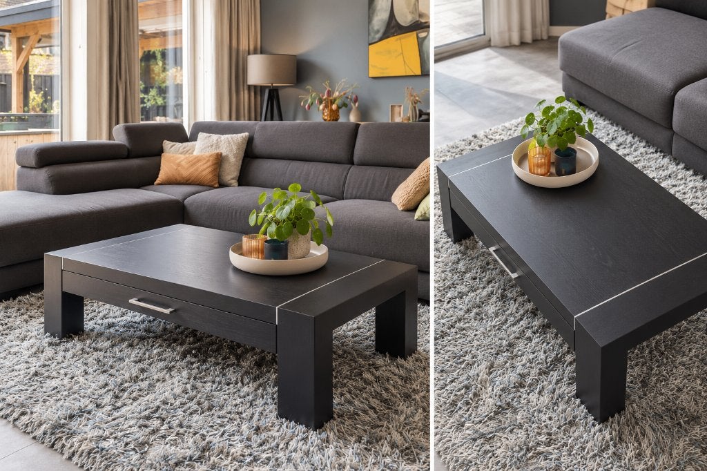 Goossens Cielo salontafel, Ophalen, Gebruikt, 100 tot 150 cm, Eikenhout