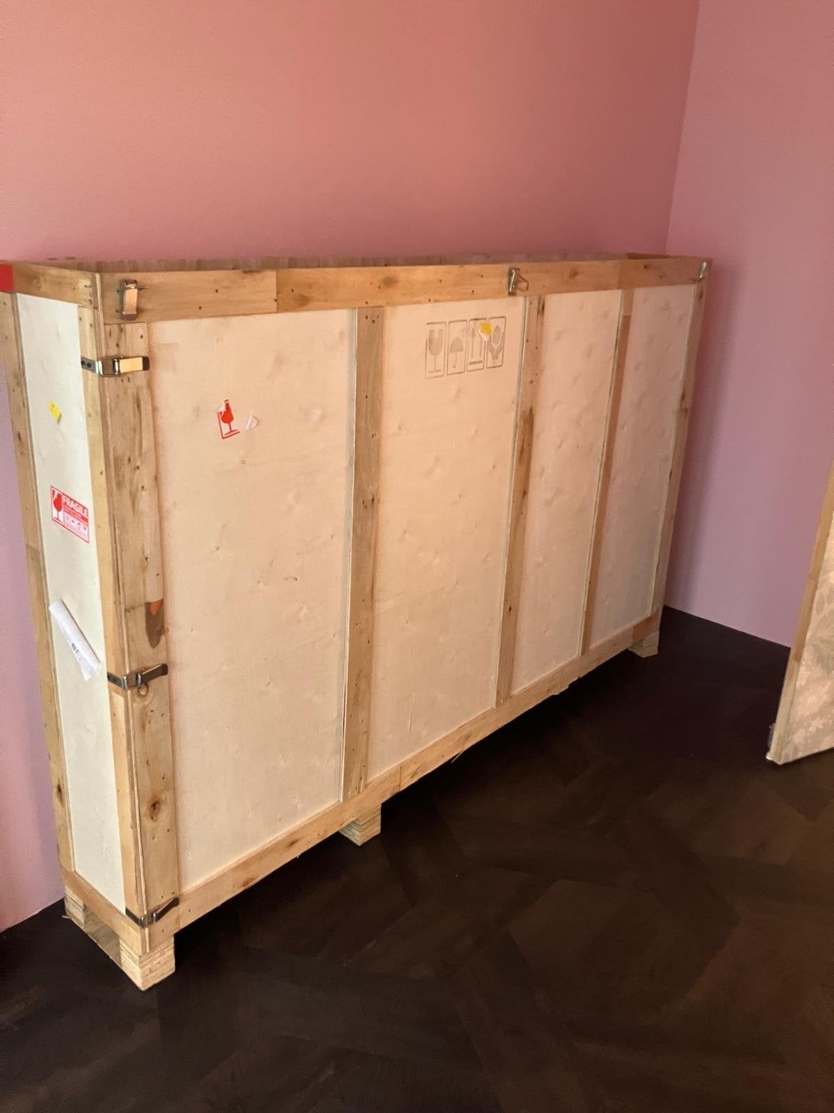 Gratis grote houten kist voor meubels of tuinprojecten, Ophalen, 50 – 75, Gebruikt, 200 cm of meer