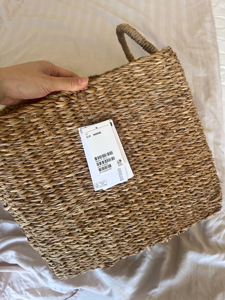 3x Grote Gevlochten Opbergmand H&M Home, Ophalen, Mand, Rond, Nieuw