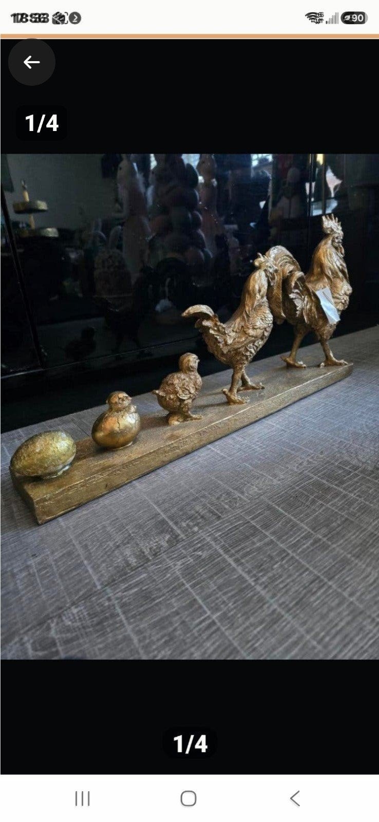 Prachtig decoratief beeldje van een kippenfamilie, Ophalen of Verzenden, Nieuw, Dier