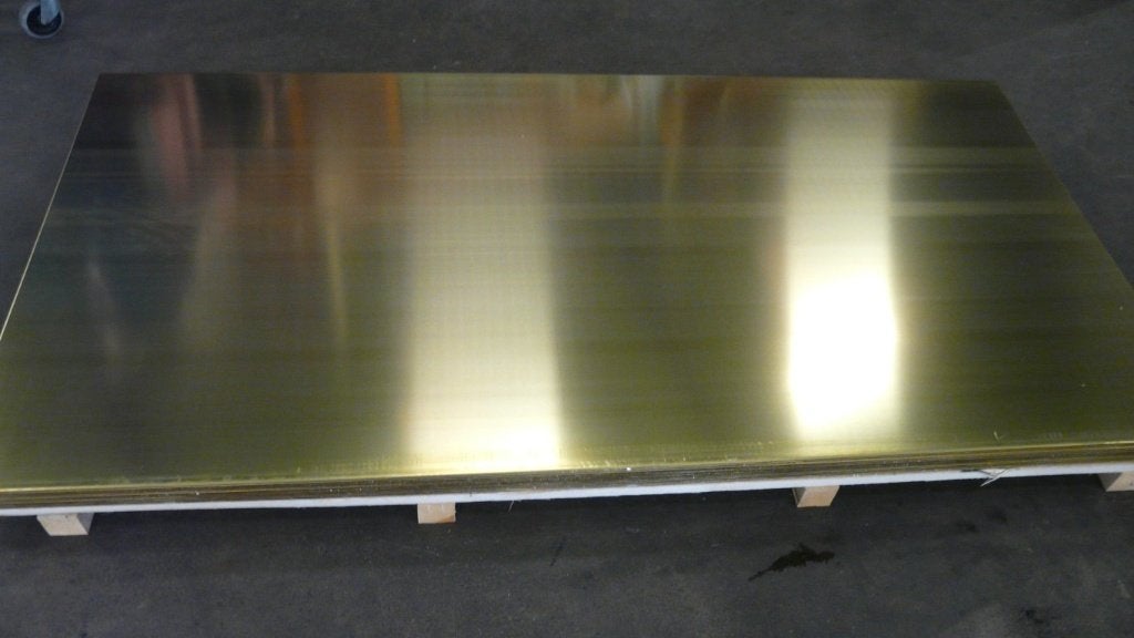 Messingplaat 2000 x 1000 x 4 mm 67,8 kg, Ophalen, Nieuw