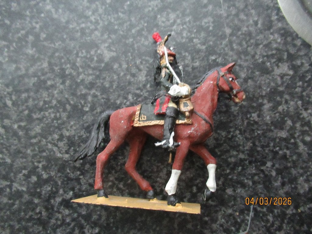 TINNEN SOLDAAT/ OFFICIER TE PAARD- NAPOLEONTISCHE TIJD, Ophalen of Verzenden, Zo goed als nieuw, 1:35 tot 1:50, Figuur of Figuren