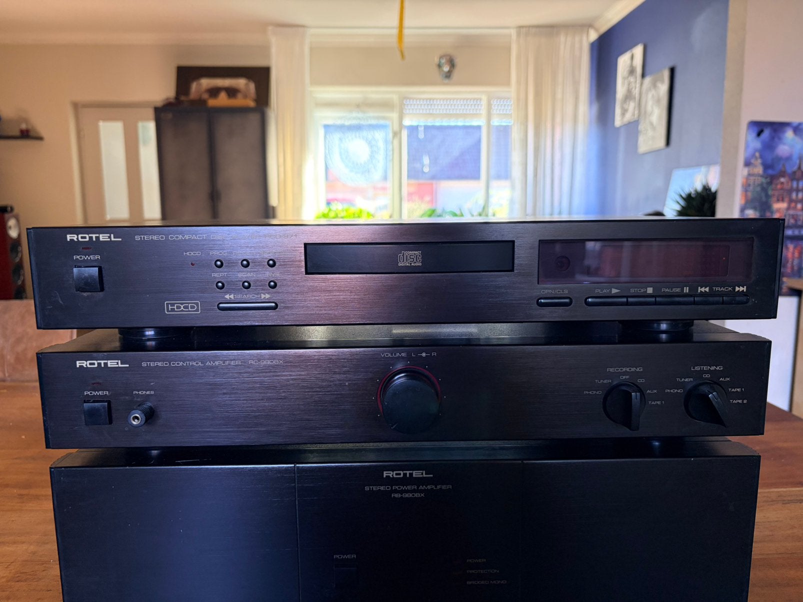 Rotel rc980bx rclb980bx en rcd971, Gebruikt, 120 watt of meer, Stereo, Ophalen