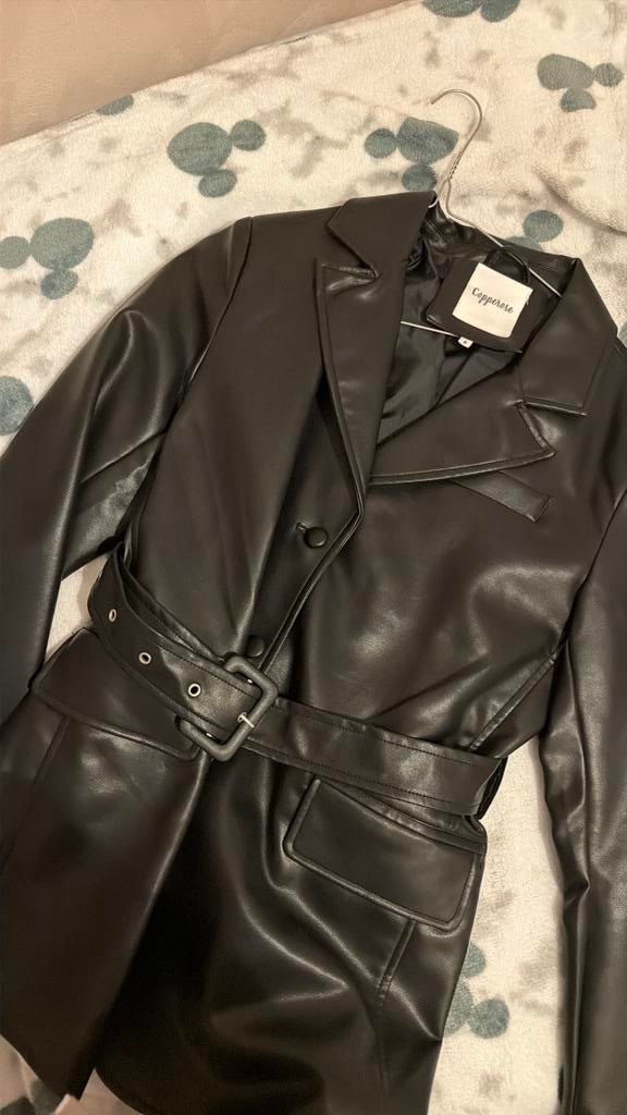 Leren jas, Kleding | Dames, Ophalen of Verzenden, Zo goed als nieuw, Maat 38/40 (M), Zwart