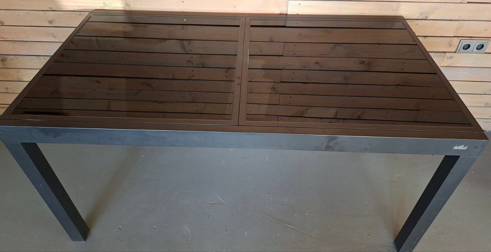 Glazen tuintafel Florabest aluminium voor HertogJan krat, Ophalen, Rechthoekig, Aluminium