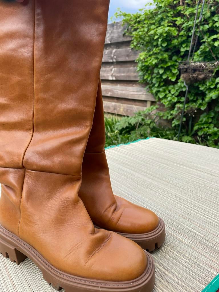 Zara zomer laarzen 37, Hoge laarzen, Bruin, Ophalen of Verzenden, Zo goed als nieuw