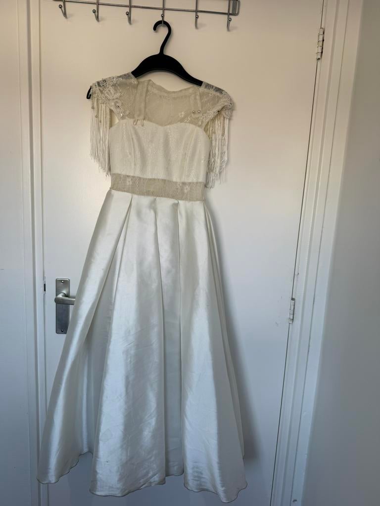 Witte avondjurk voor meisjes – maat XS (10–12 jaar), Kleding | Dames, Ophalen, Zo goed als nieuw, Wit, Trouwjurk