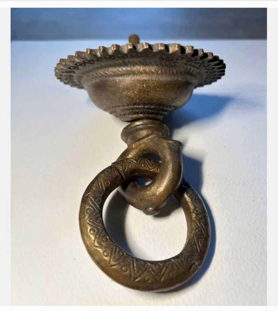 Vintage Zwaar koperen messing deurklopper, Antiek en Kunst, Ophalen of Verzenden