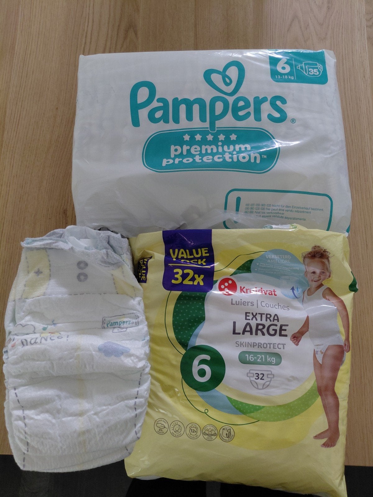 20 luiers en 35 pampers premium maat 6, Kinderen en Baby's, Badjes en Verzorging, Ophalen, Nieuw, Overige typen, Overige merken