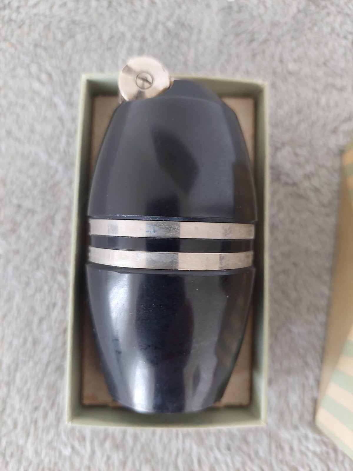 Vintage "Poppel, tafelaansteker. In doos met reserve onderde, Verzamelen, Ophalen, Gebruikt, Aansteker