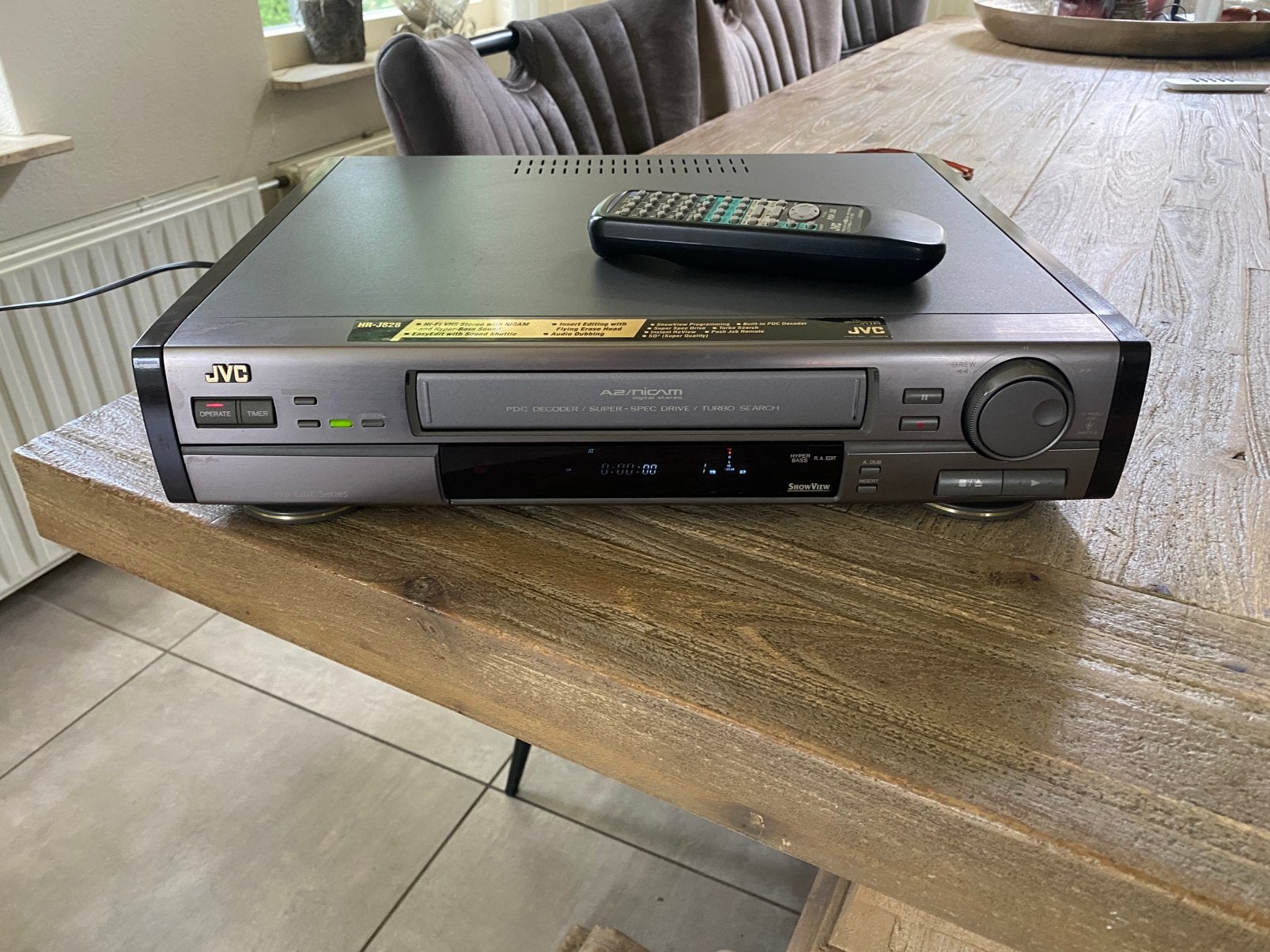 Luxe JVC Super Drive HR J828 pro edit series, Audio, Tv en Foto, Videospelers, Ophalen of Verzenden, Gebruikt, VHS-speler of -recorder