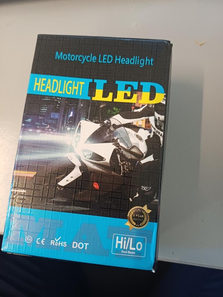 Motorfiets LED Koplamp - Nieuw in doos, Motoren, Ophalen of Verzenden, Nieuw