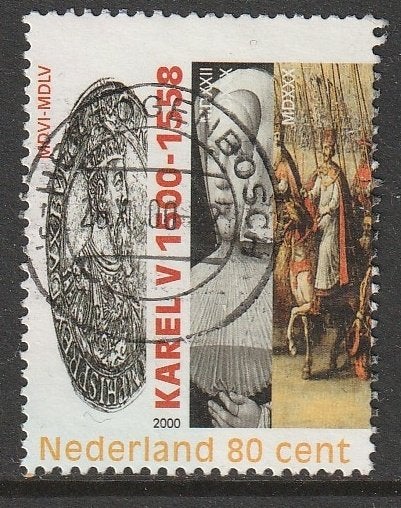 Nederland 2000 1877a Karel V munt links, Gest Den Bosch, Postzegels en Munten, Postzegels | Nederland, Ophalen of Verzenden, Na 1940