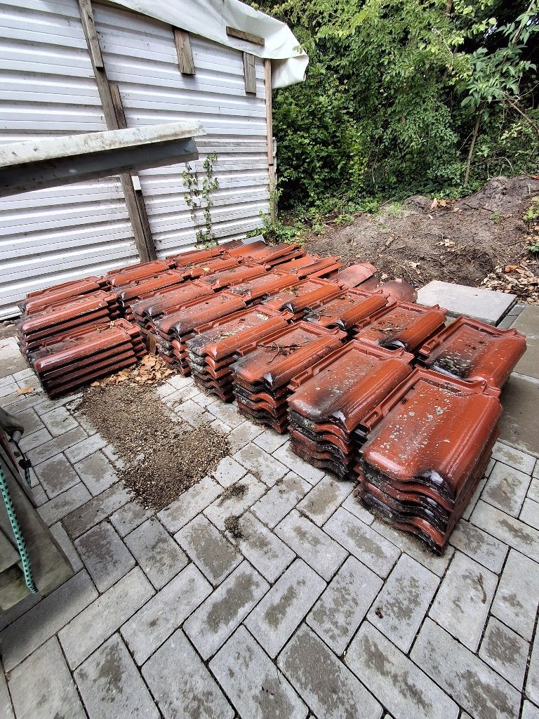 Geglazuurde rode Dakpannen, Doe-het-zelf en Verbouw, Dakpannen en Dakbedekking, Ophalen, Gebruikt, Steen of Klei, 5 tot 10 m²