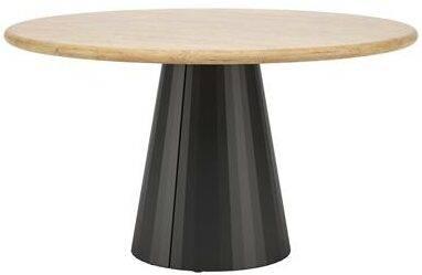 Nieuwe Tafel, rond 140 cm. massief eiken+metaal, Xooon, Huis en Inrichting, Tafels | Eettafels, Ophalen, Rond, Nieuw, Vijf personen of meer