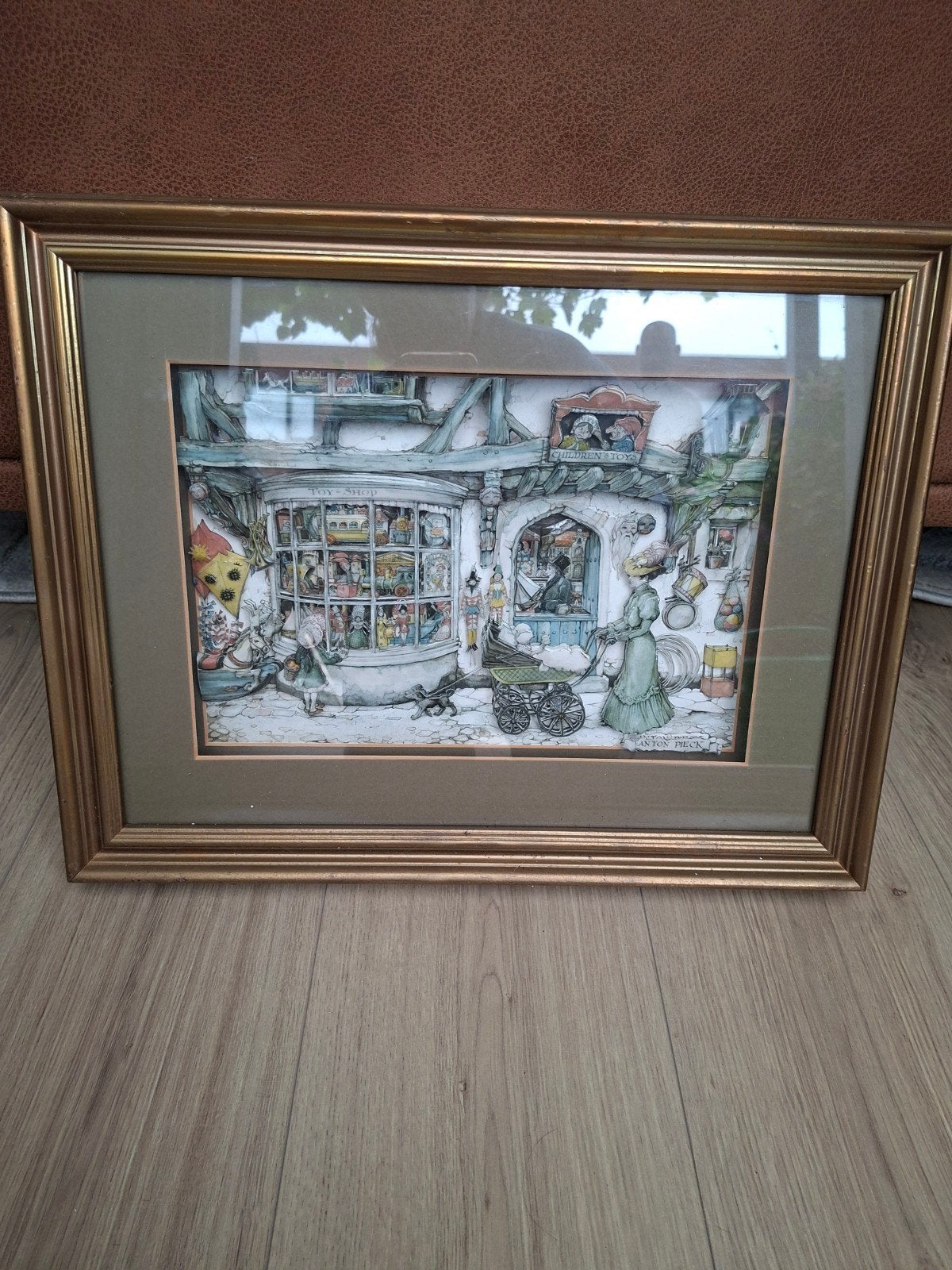 3D Anton Pieck plaat in lijst - Nostalgische Scène, Ophalen, Overige ondergronden, Klassiek, Print