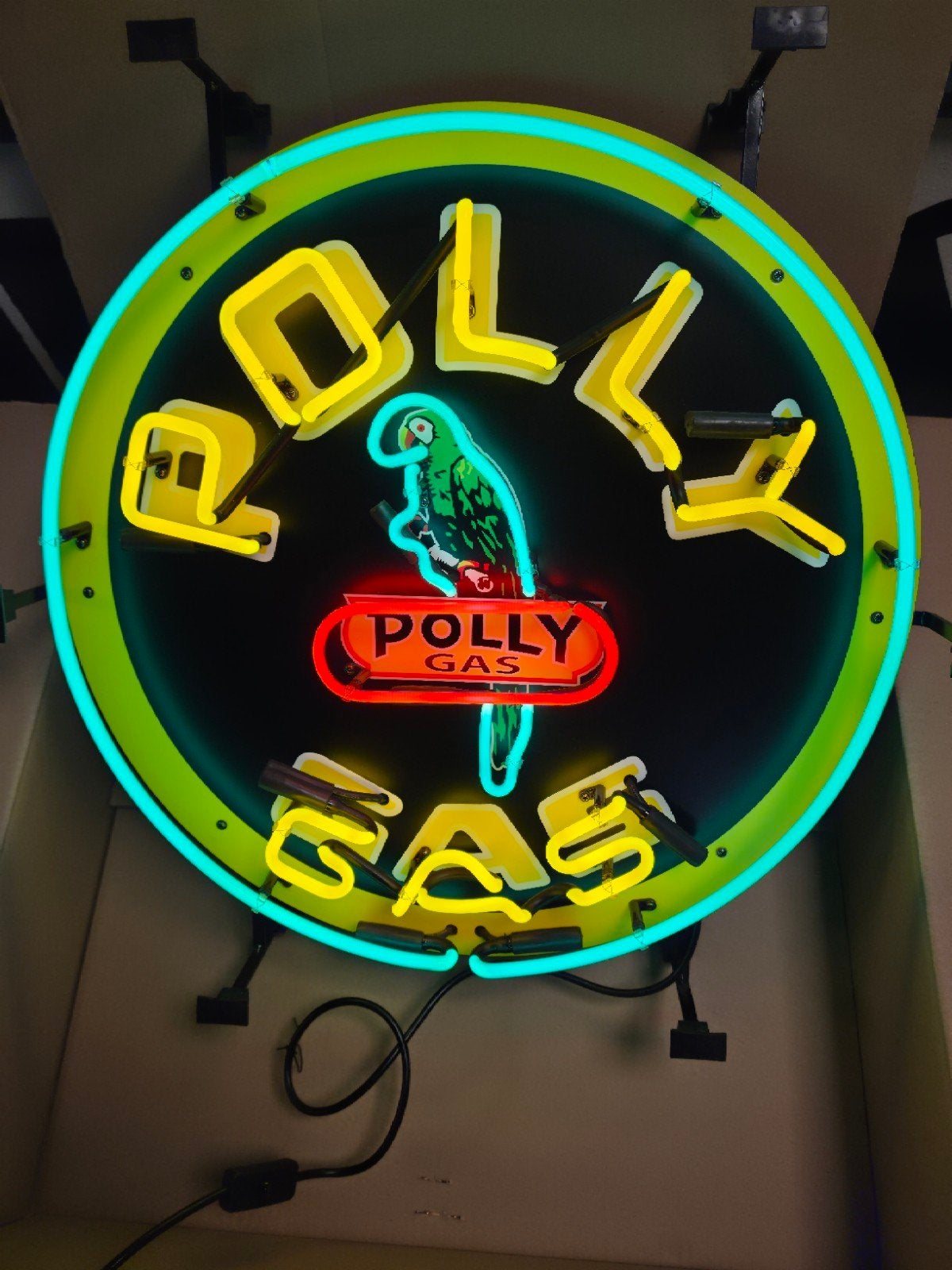 FIFTIES SIXTIES NEONVERLICHTING POLLY GAS MET ACHTERPLAAT, Ophalen, Nieuw