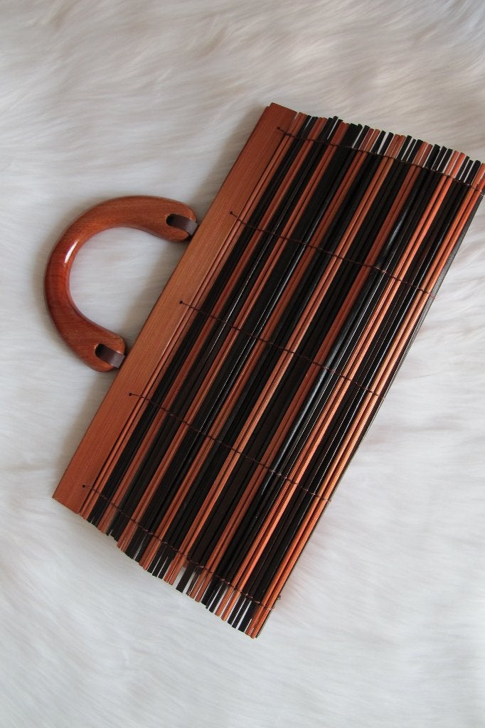 Wooden handbag, Ophalen of Verzenden, Zo goed als nieuw, Bruin, Handtas