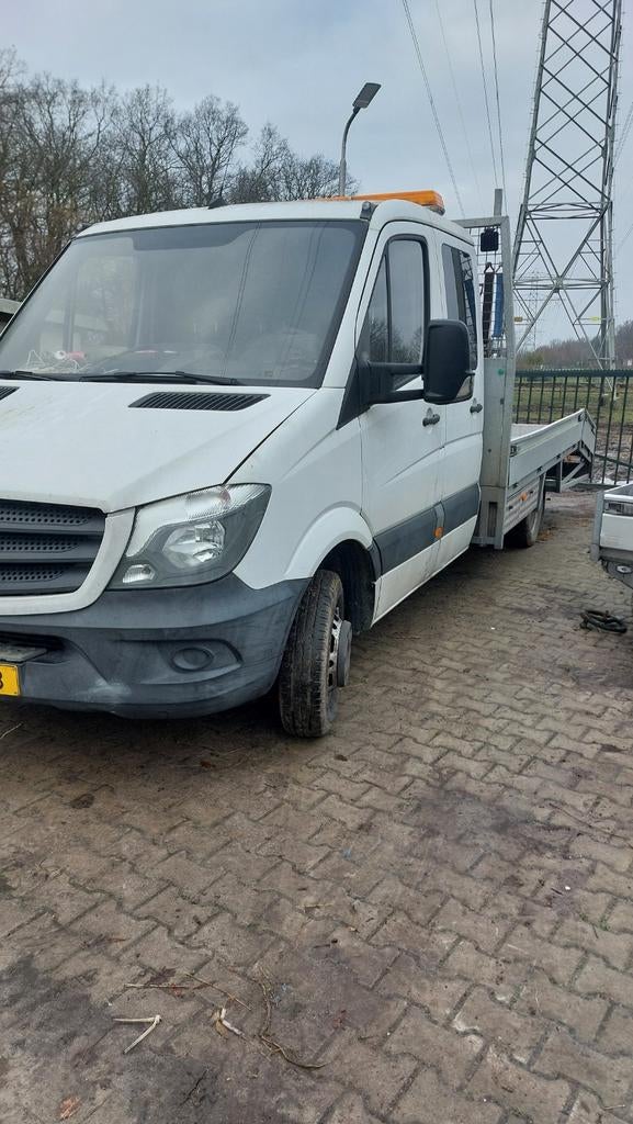 Mercedes springer oprijwagen met laadkraan, Bedrijf, Te koop