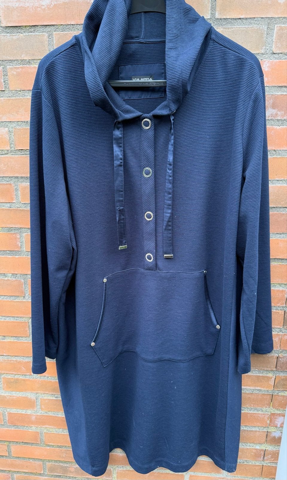 Via Appia Due sportieve jurk met capuchon, maat 52, Blauw, Maat 46/48 (XL) of groter, Ophalen of Verzenden, Gedragen