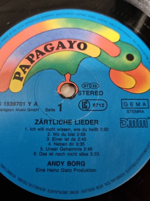 -	Lp andy borg, Ophalen of Verzenden