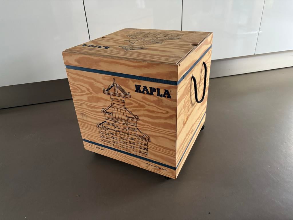 Kapla bouwblokken (set 1000) in houten kist op wieltjes, Ophalen, Minder dan 50 cm, 50 tot 100 cm, Zo goed als nieuw