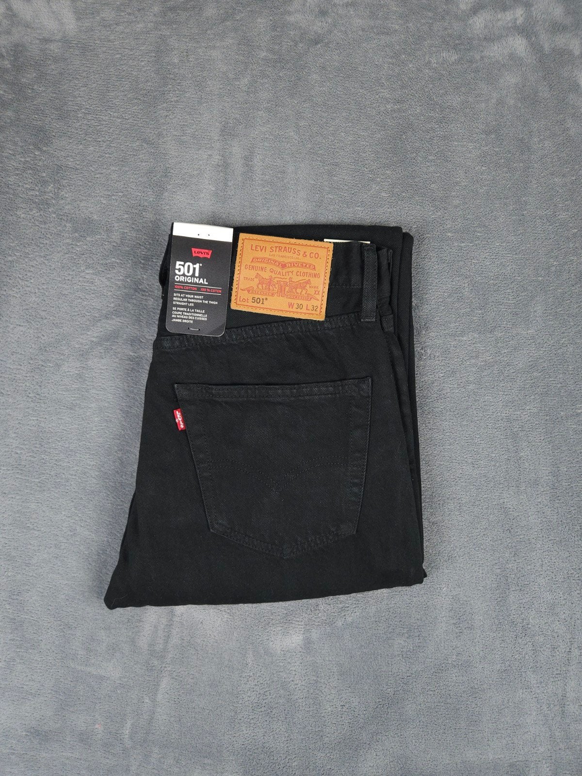 Levis 501 Jeans W30 L32 Zwart Katoen Denim Knoopsluiting, ., Zwart, Nieuw, W32 (confectie 46) of kleiner