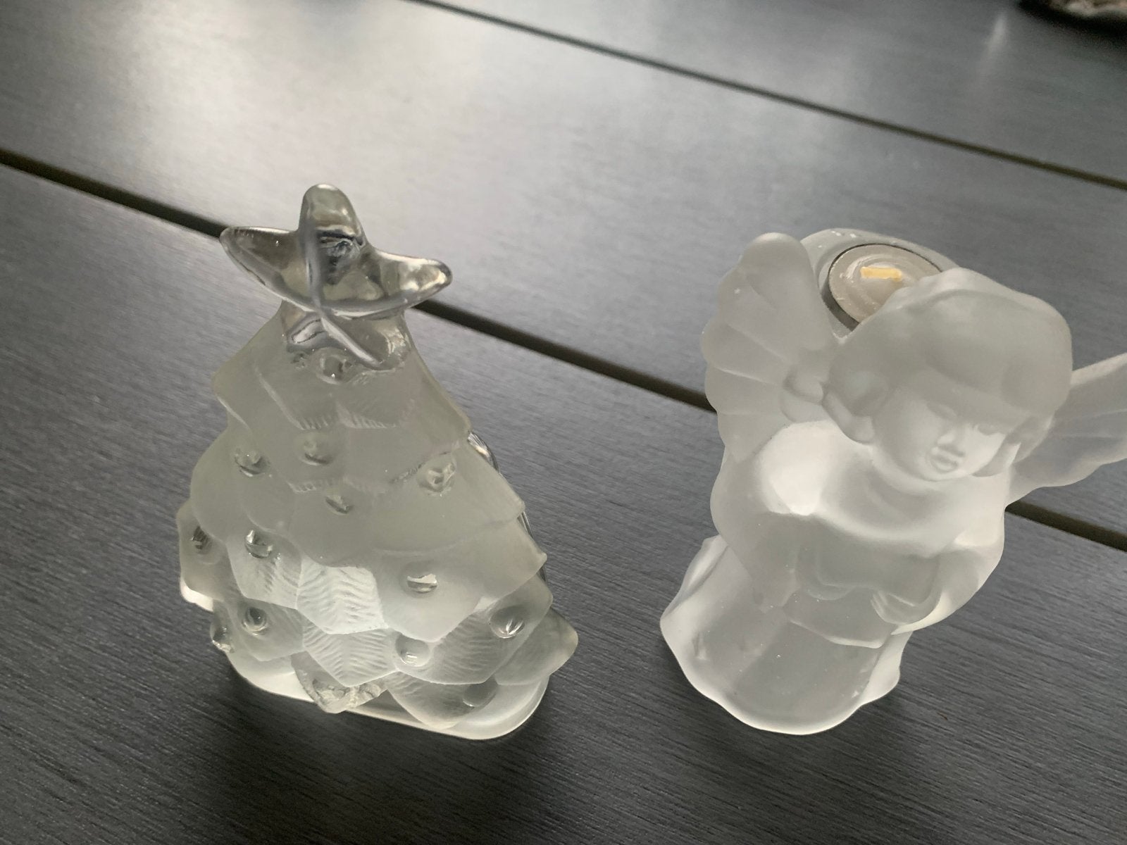 Waxine lichtjes glas kerstboom en engel nieuw met lichtjes, Ophalen of Verzenden, Nieuw