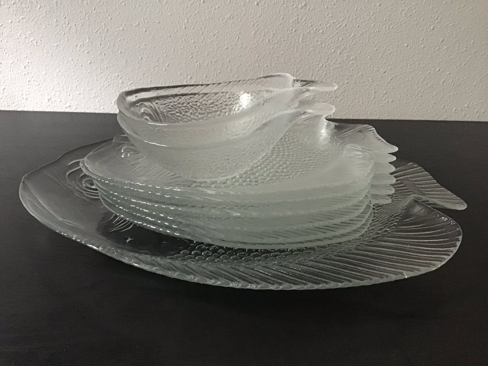 9 delig Arcoroc glazen vis servies., Ophalen of Verzenden, Huis en Inrichting