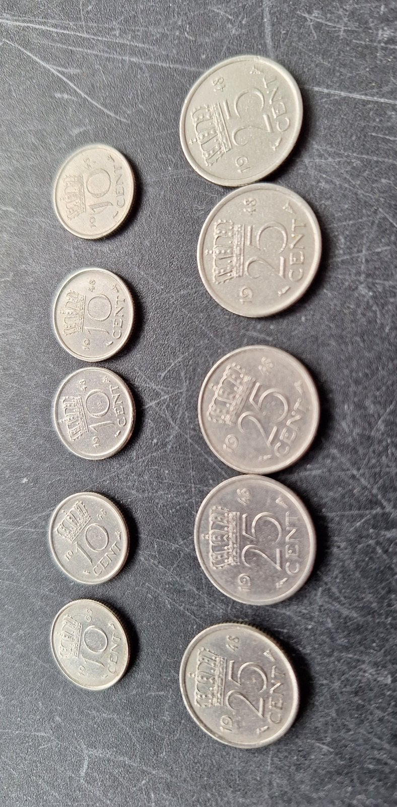 Muntjes Wlhelmina 1948, Postzegels en Munten, Munten en Bankbiljetten | Verzamelingen, Ophalen, Nederland, Munten