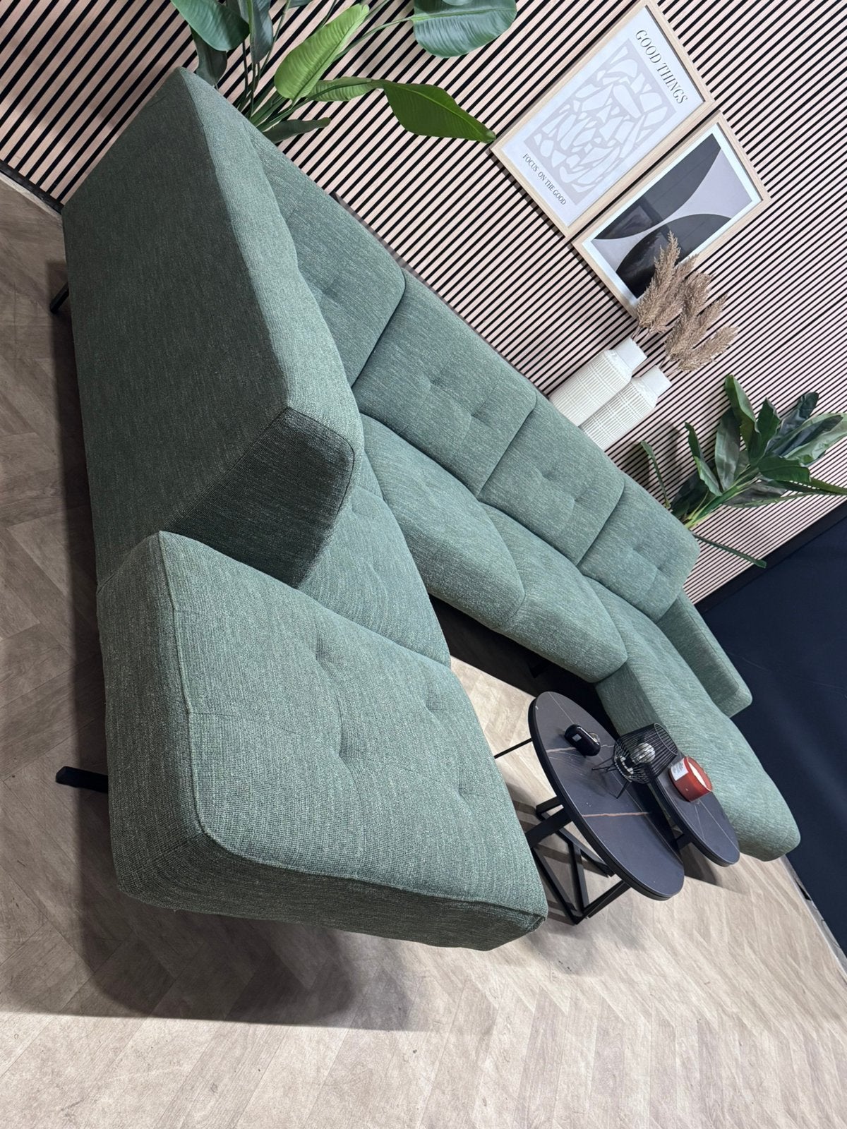ZGAN Montel Traffic U-Bank / Hoekbank - Groen - 350cm, -, -, Hoekbank, 300 cm of meer