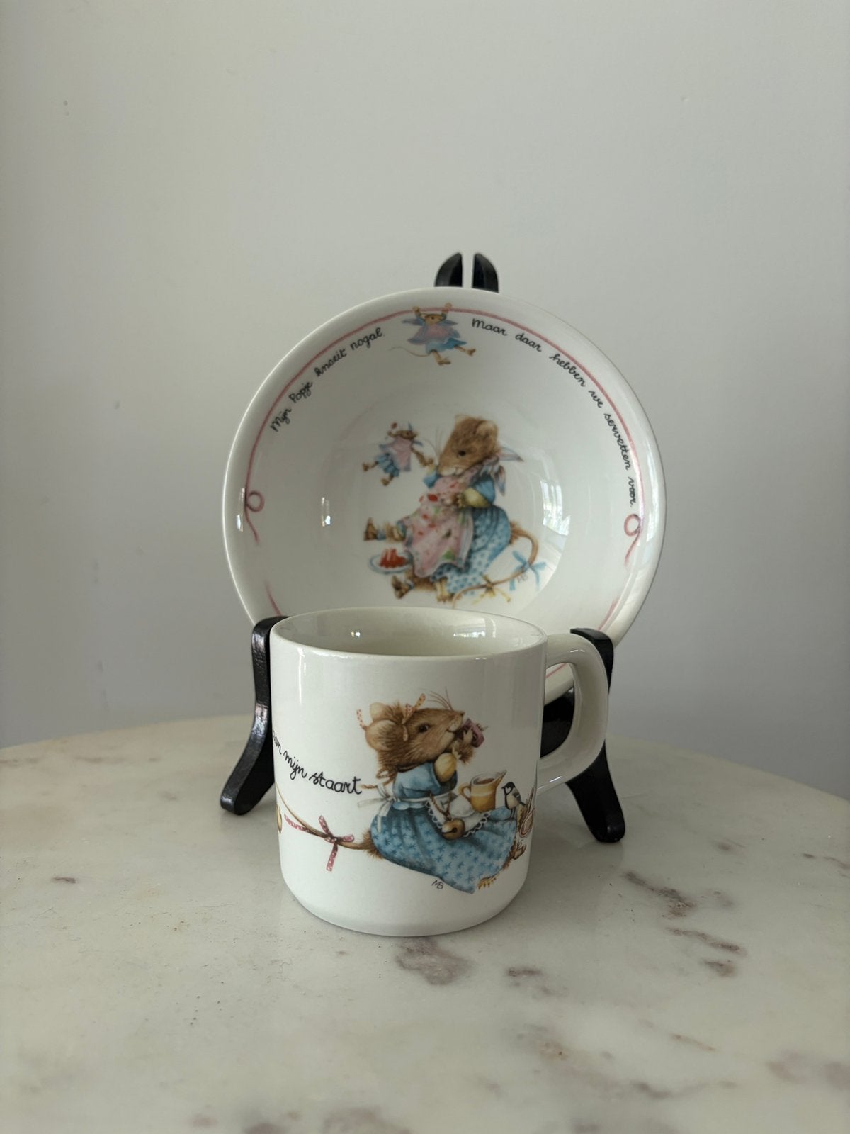 Vintage J&G Meakin Mary Mouse kinderservies kopje en kom, Ophalen of Verzenden