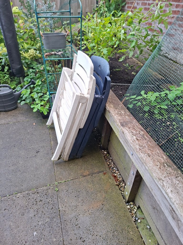 Tuinstoelen, Tuin en Terras, Ophalen, Gebruikt, Kunststof, Inklapbaar