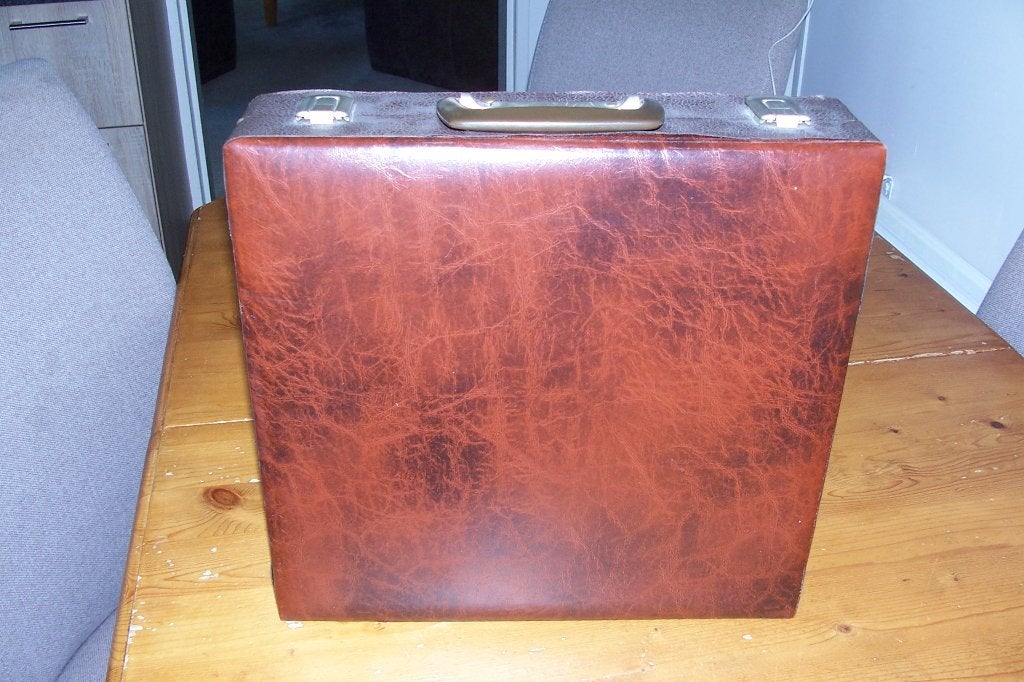 oude harmonica koffert voor lp's  nr 5, Ophalen of Verzenden, Gebruikt, 12 inch, LP