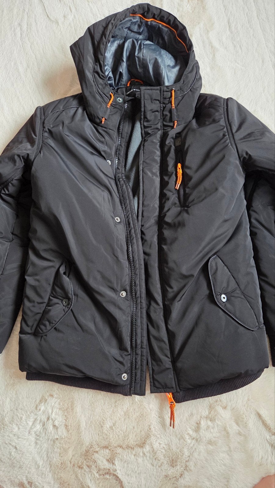 Tumble 'N Dry winterjas zwart met capuchon, maat 170/ 176n, Ophalen of Verzenden, Gebruikt, Tumble 'N Dry, Jongen of Meisje