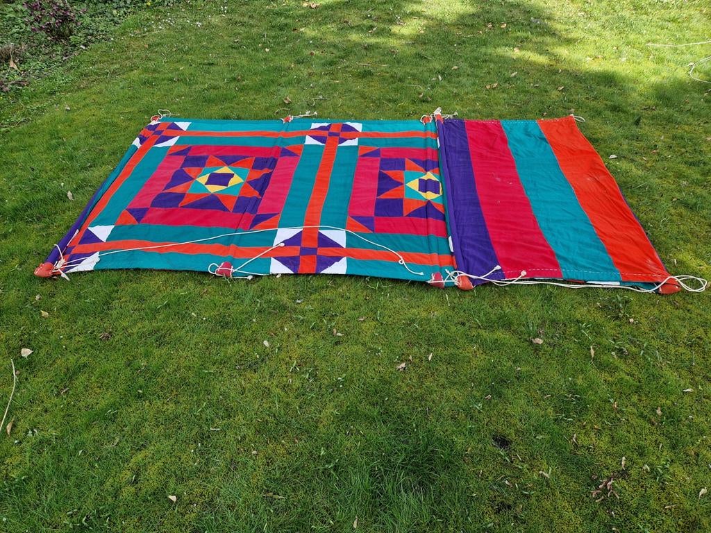 Vintage Windscherm 4.50x1.90 - Kleurrijk Design, Ophalen, Gebruikt