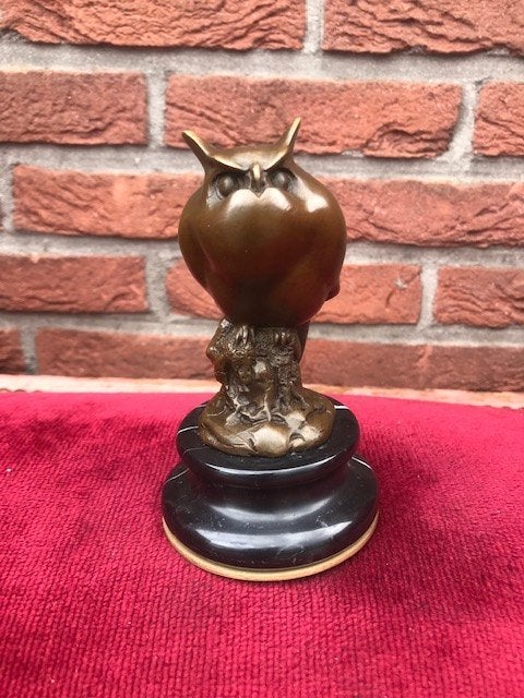 bronzen beeldje van een uil, Ophalen of Verzenden, Brons