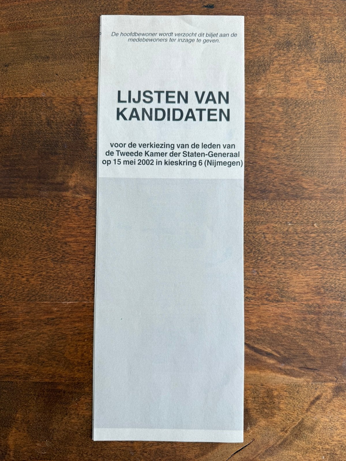 Kandidaten verkiezing Tweede Kamer der Staten-Generaal, Ophalen of Verzenden, 20e eeuw of later, Zo goed als nieuw