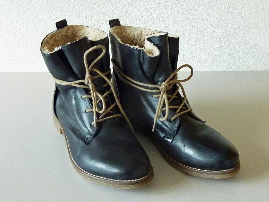 Enkellaarzen, gevoerd, maat 40, Blauw, Lage of Enkellaarzen, Ophalen of Verzenden, Zo goed als nieuw