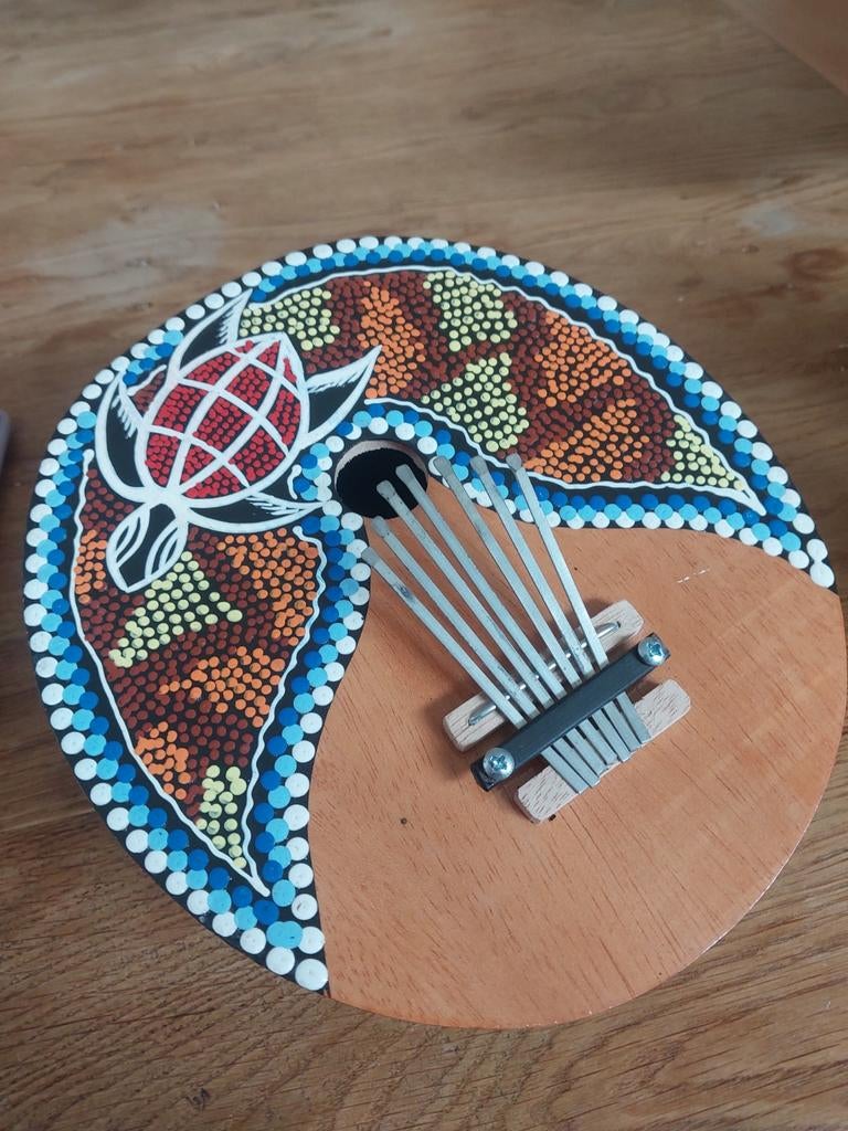 Kalimba met schildpad design - Handgemaakt, Ophalen of Verzenden, Zo goed als nieuw