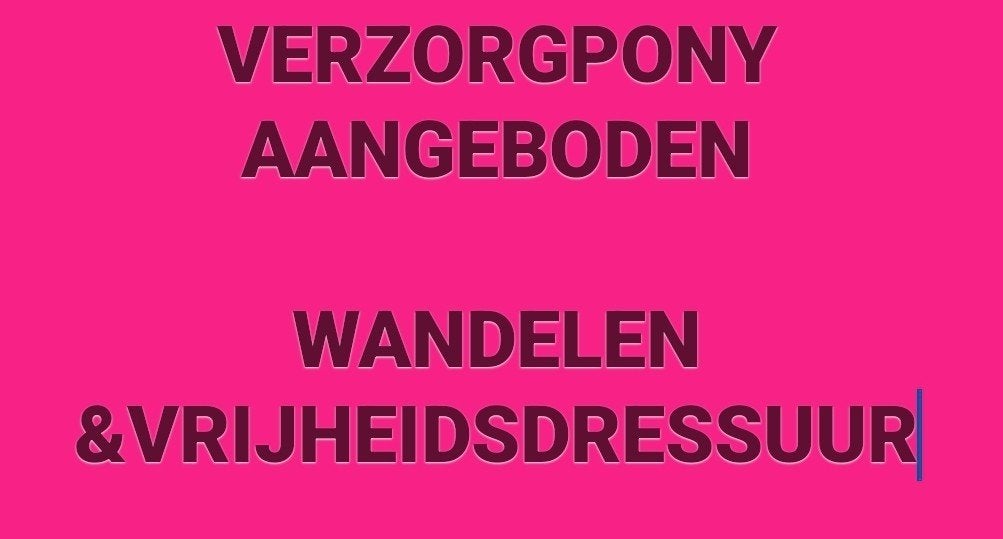 verzorgpony aangeboden, Ophalen of Verzenden, Nieuw