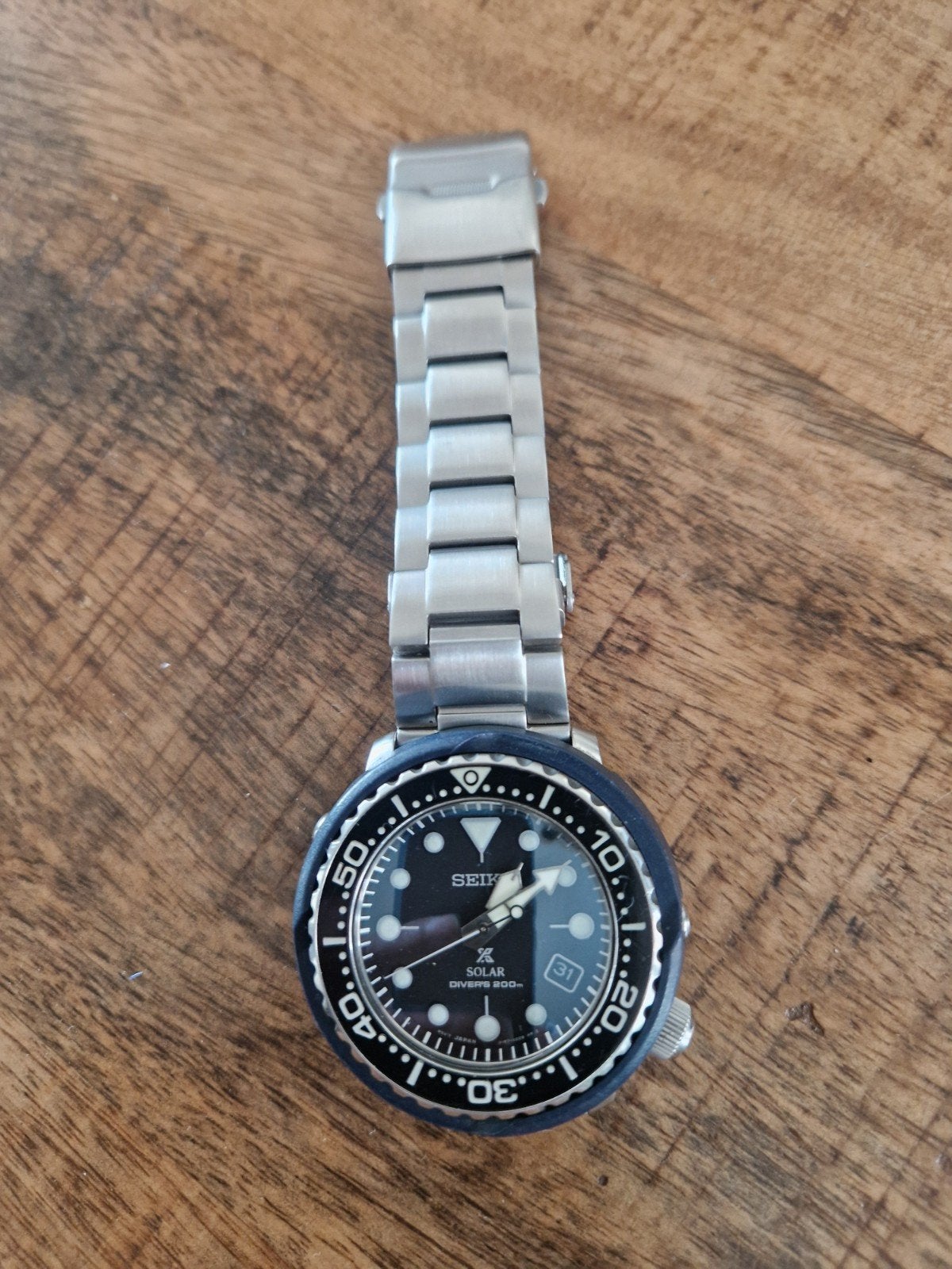 Seiko Solar Duikhorloge - Zo goed als nieuw, Staal, Polshorloge, Ophalen of Verzenden, Zo goed als nieuw