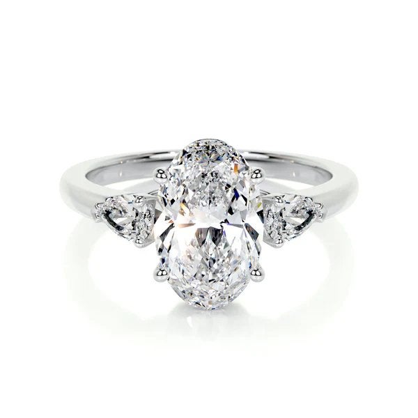 Diamant Ring 3.10 ct 14k witgoud, 18 tot 19, Wit, Nieuw, Ophalen of Verzenden