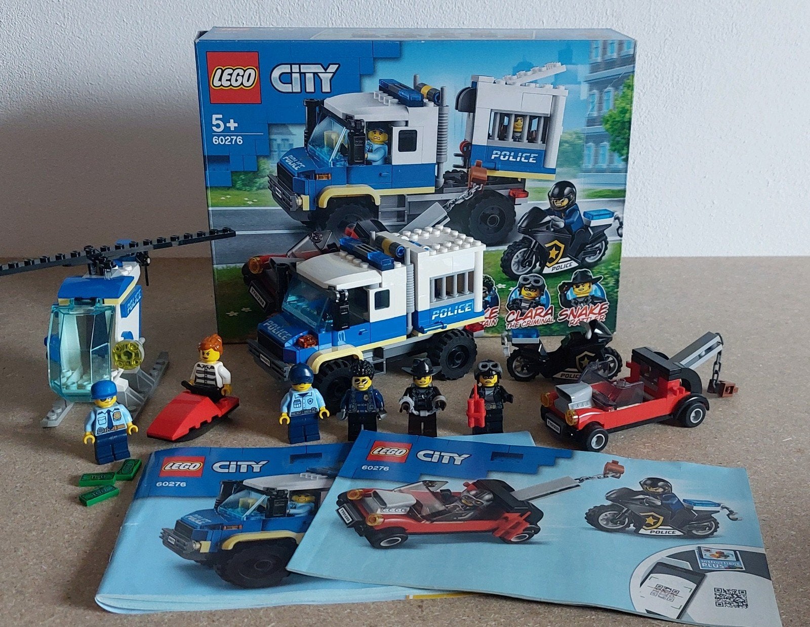 Lego City 60276 Politie Transport met helikopter, Inclusief instructies, Lego, Ophalen of Verzenden, Complete set