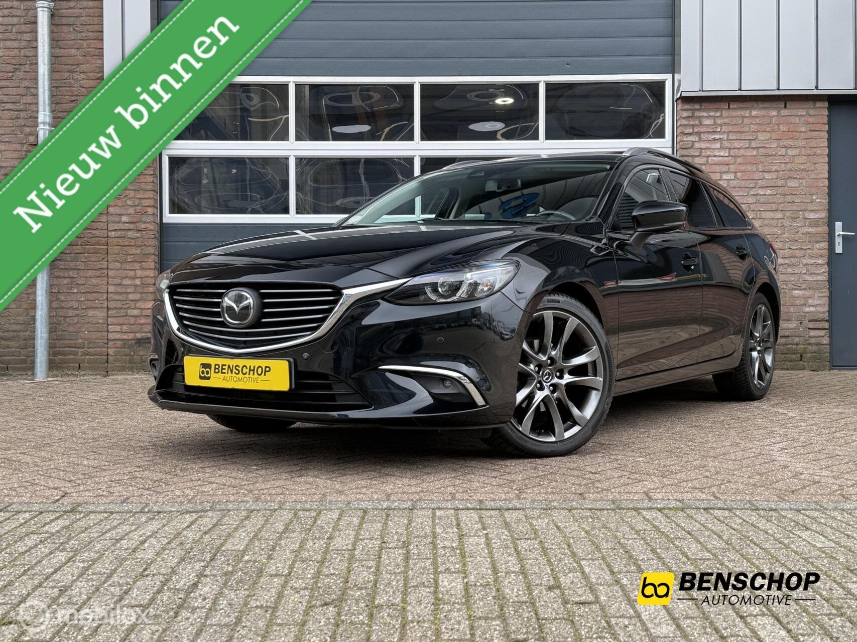 Mazda 6 Sportbreak 2.5 SkyActiv-G 192 GT-M Schuifdak Leer Na, Auto's, 6 sportbreak, Zwart, Leder, 2488 cc