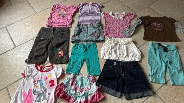 Pakket kleren maat 98 rokjes, broekjes,  shirt korte en lan, Ophalen of Verzenden, Gebruikt, Meisje, Jurk of Rok