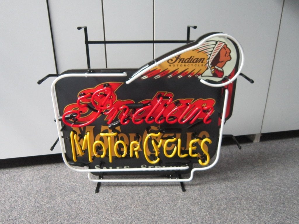 INDIAN MOTOR NEON LICHTRECLAME, Ophalen, Nieuw, Lichtbak of (neon) lamp