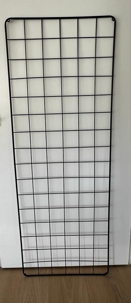 Zwart draadrek voor wanddecoratie of memobord, Ophalen, Metaal, Industrieel, Zwart